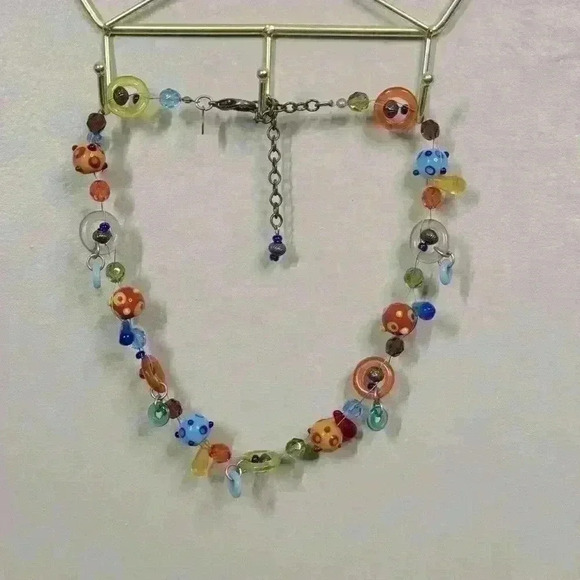 5 for $25| Necklace and bracelet bundle art deco modern glass bead colorful - Picture 6 of 7